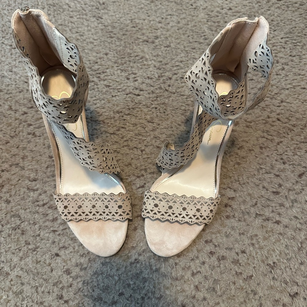 Jessica Simpson Beige Cutout Heels